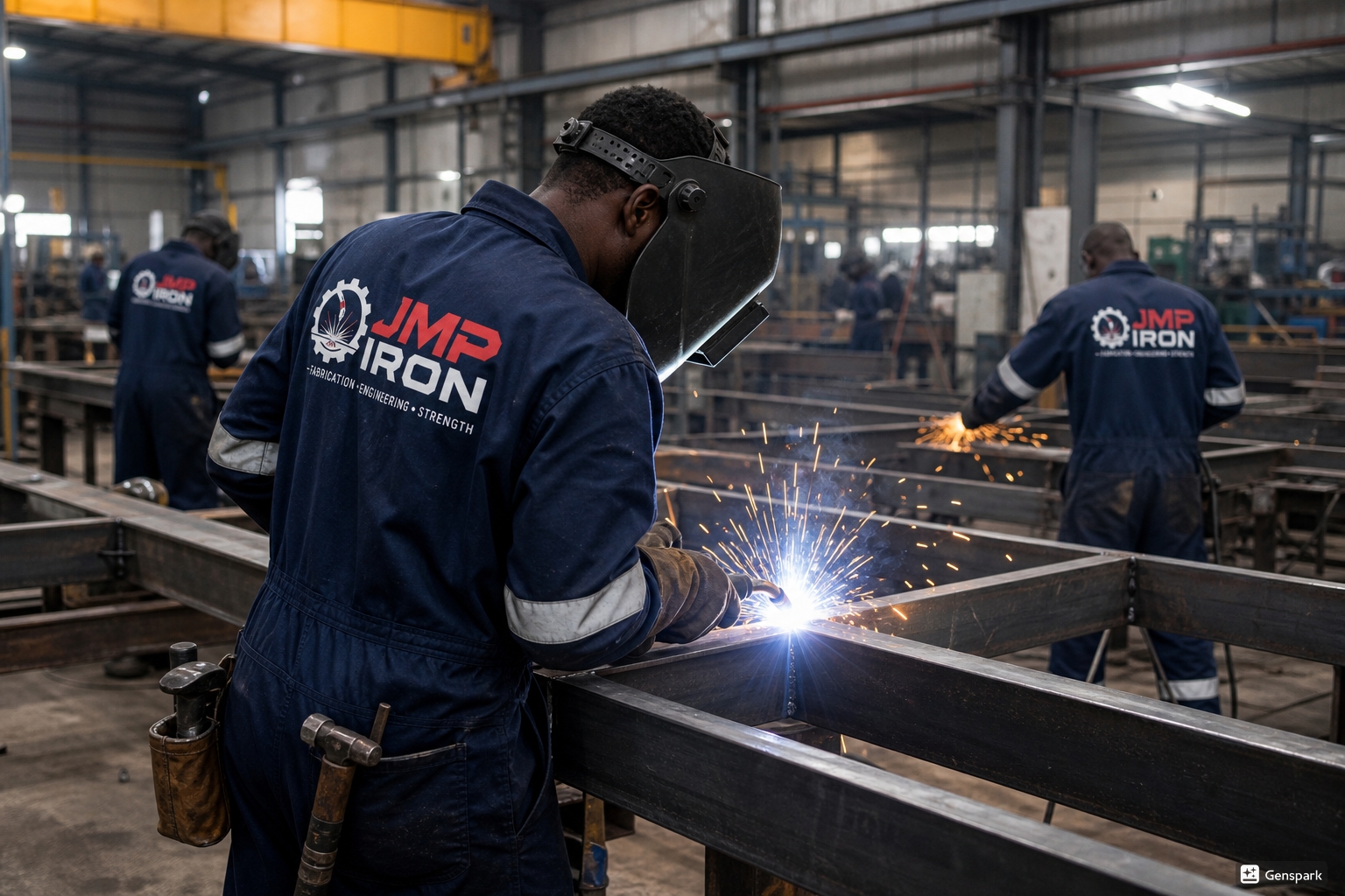 JMP IRON welder fabricating structural steel